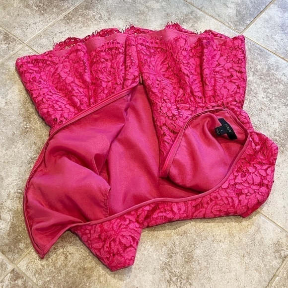 J. Crew Peplum Barbie Pink Lace Scoop Neck Sleeveless Blouse Tank Size 2 Stretch - Picture 5 of 10